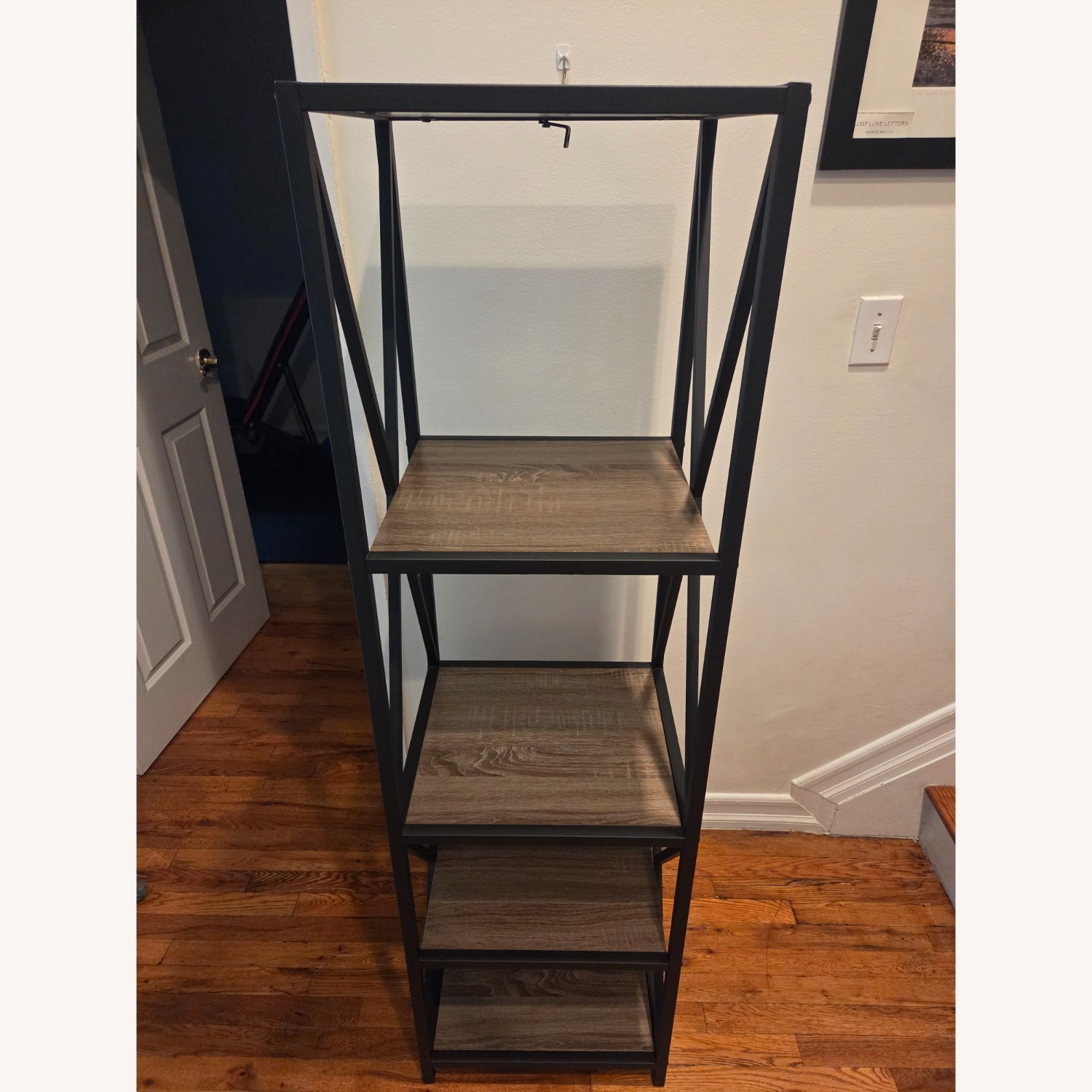 Dark Brown Metal Bookcase - image-2