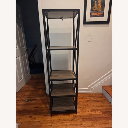Used Dark Brown Metal Bookcase for sale on AptDeco
