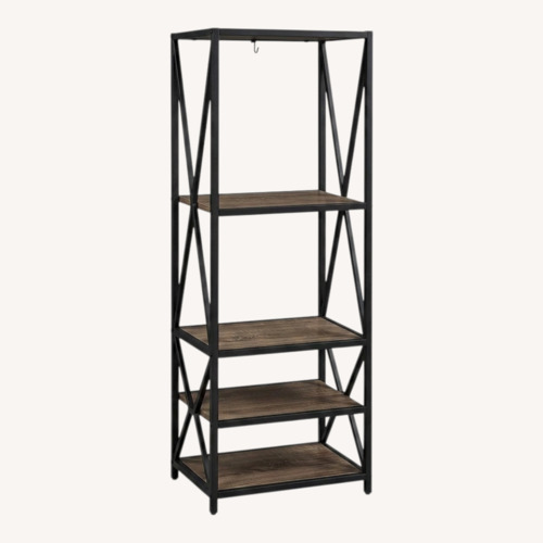 Used Dark Brown Metal Bookcase for sale on AptDeco