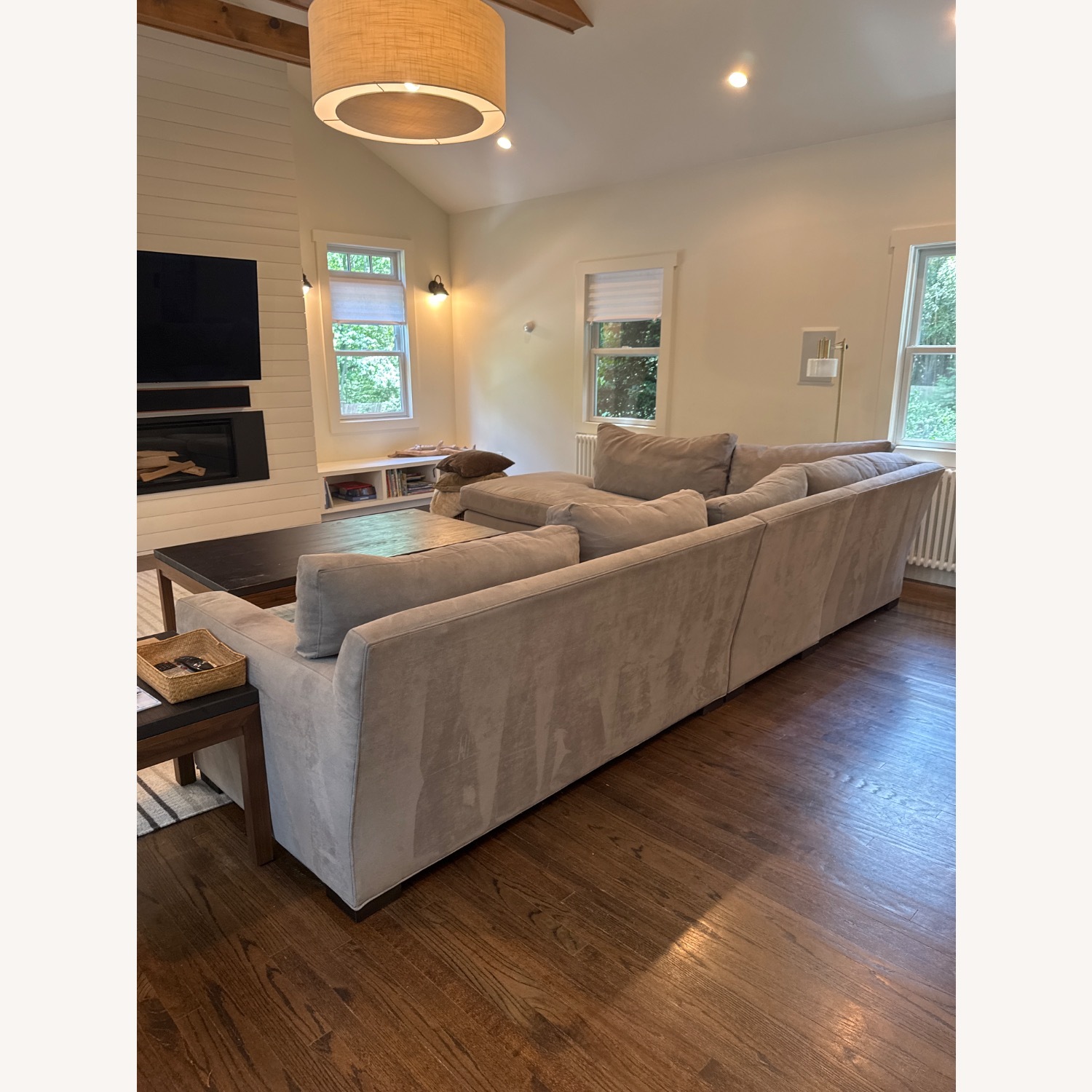 Crate & Barrel Axis Light Gray 3+ Piece Sectional - image-4