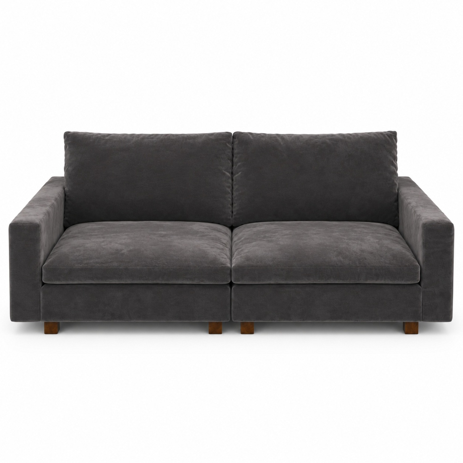 West Elm Harmony Dark Gray Velvet 2 Seater Sofa - image-6