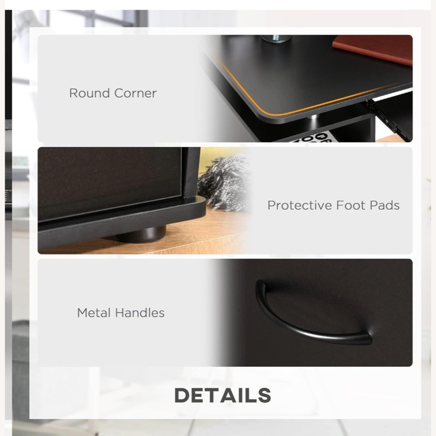 Amazon Black Wood Desk - image-3