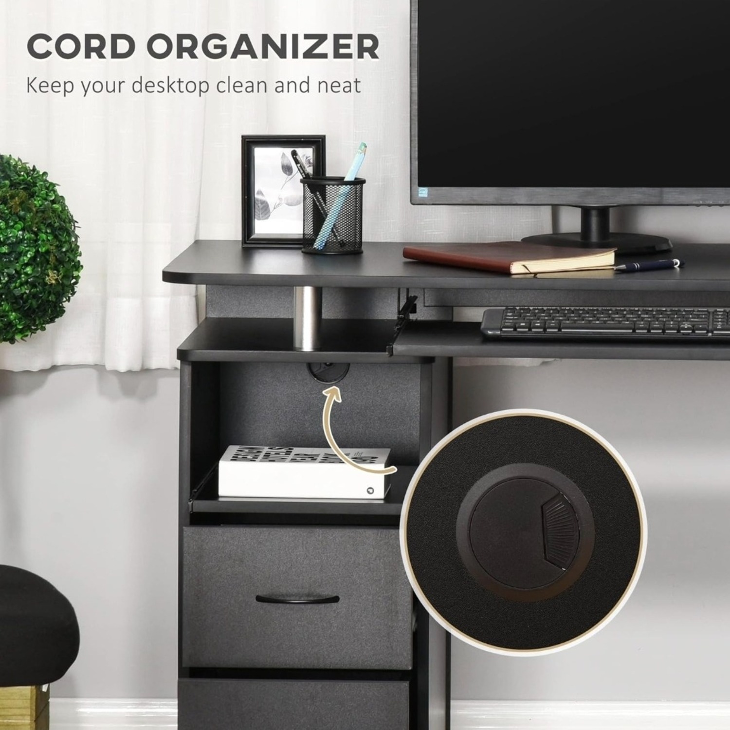 Amazon Black Wood Desk - image-4
