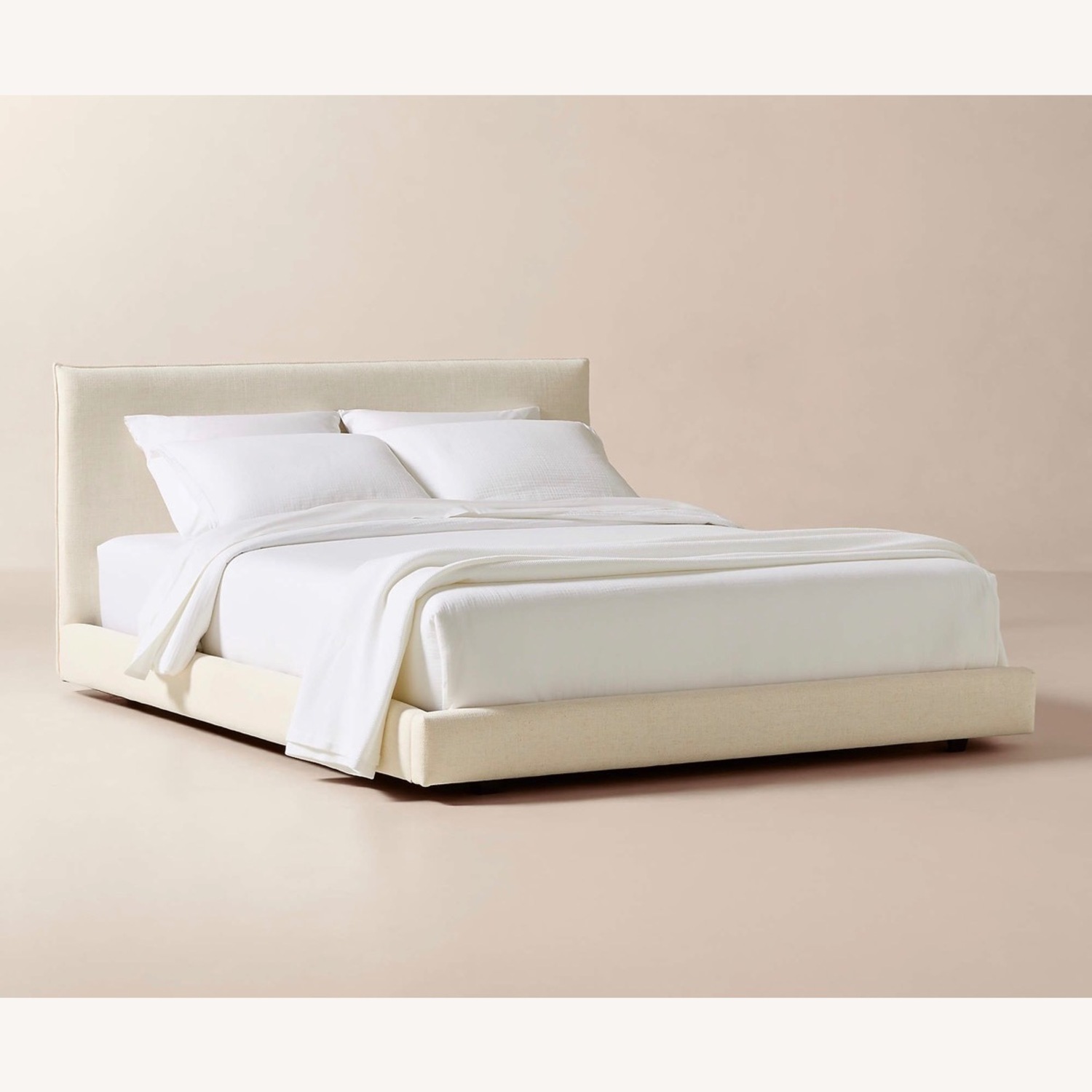 CB2 Natural Fabric Queen Bed - image-2