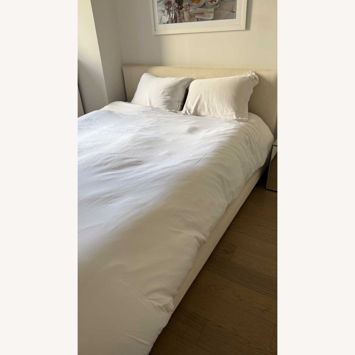 CB2 Natural Fabric Queen Bed - image-8