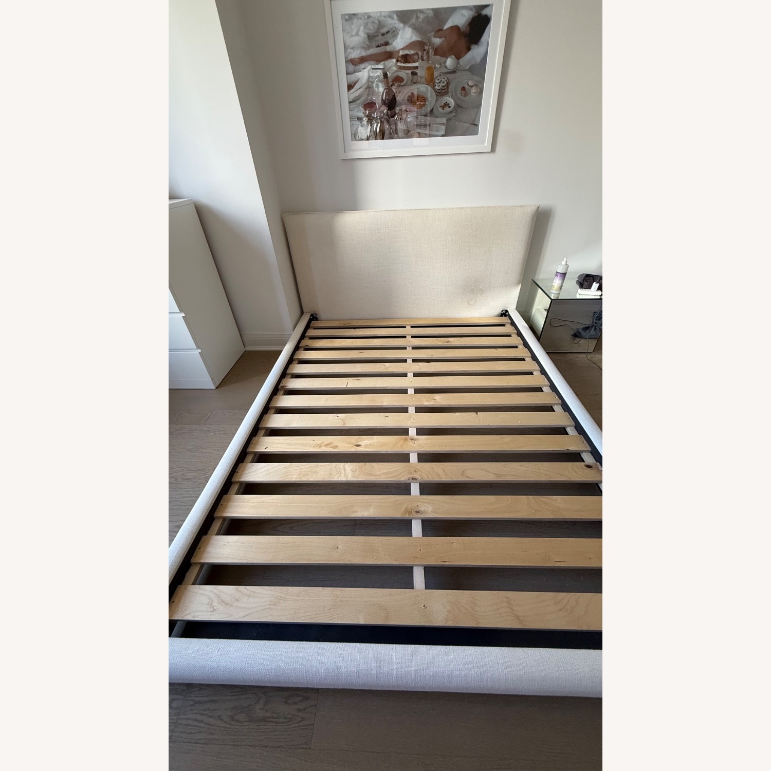 CB2 Natural Fabric Queen Bed - image-6