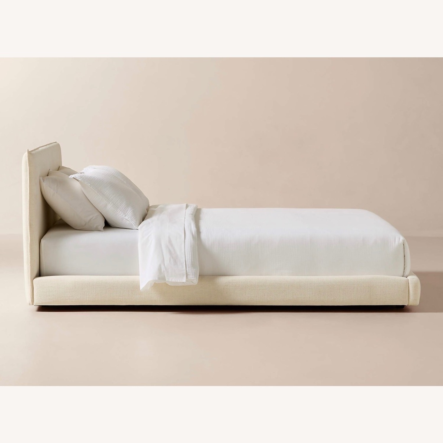 CB2 Natural Fabric Queen Bed - image-3
