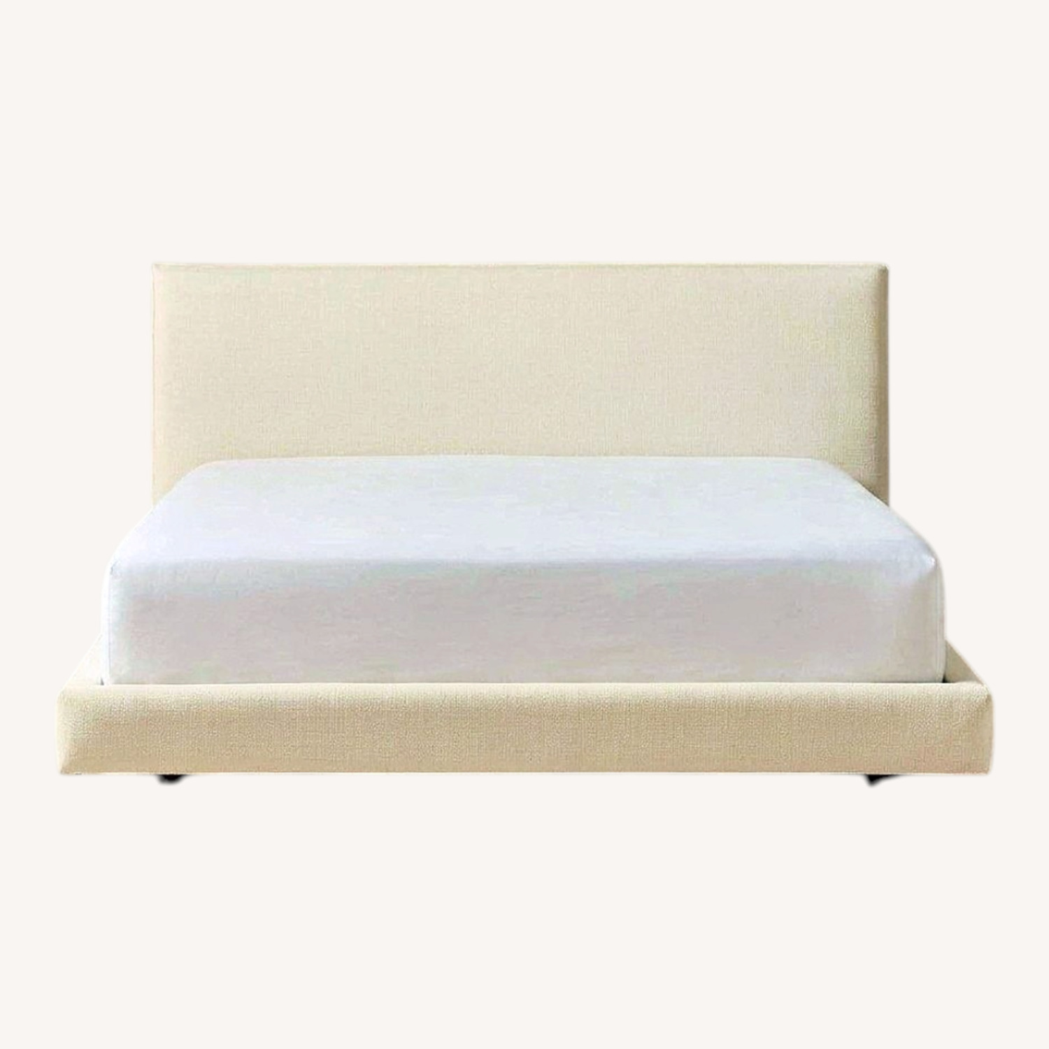 CB2 Natural Fabric Queen Bed - image-0