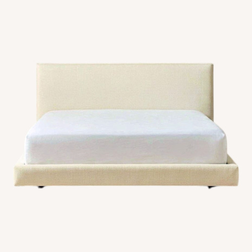Used CB2 Natural Fabric Queen Bed for sale on AptDeco