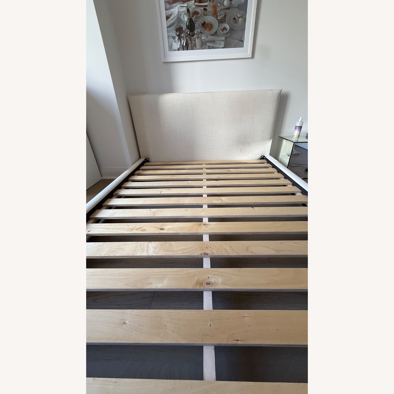 CB2 Natural Fabric Queen Bed - image-7