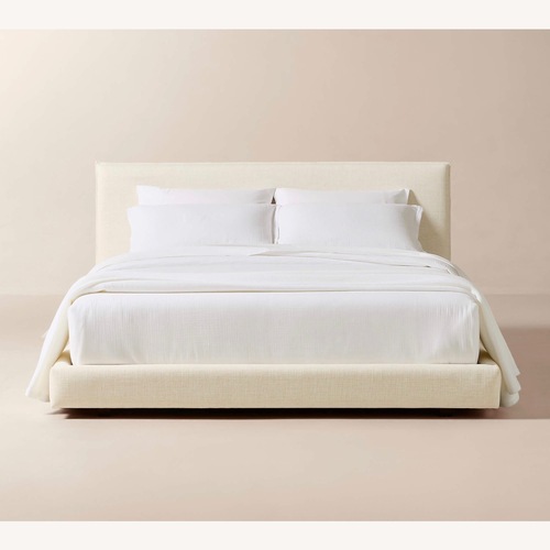 Used CB2 Natural Fabric Queen Bed for sale on AptDeco