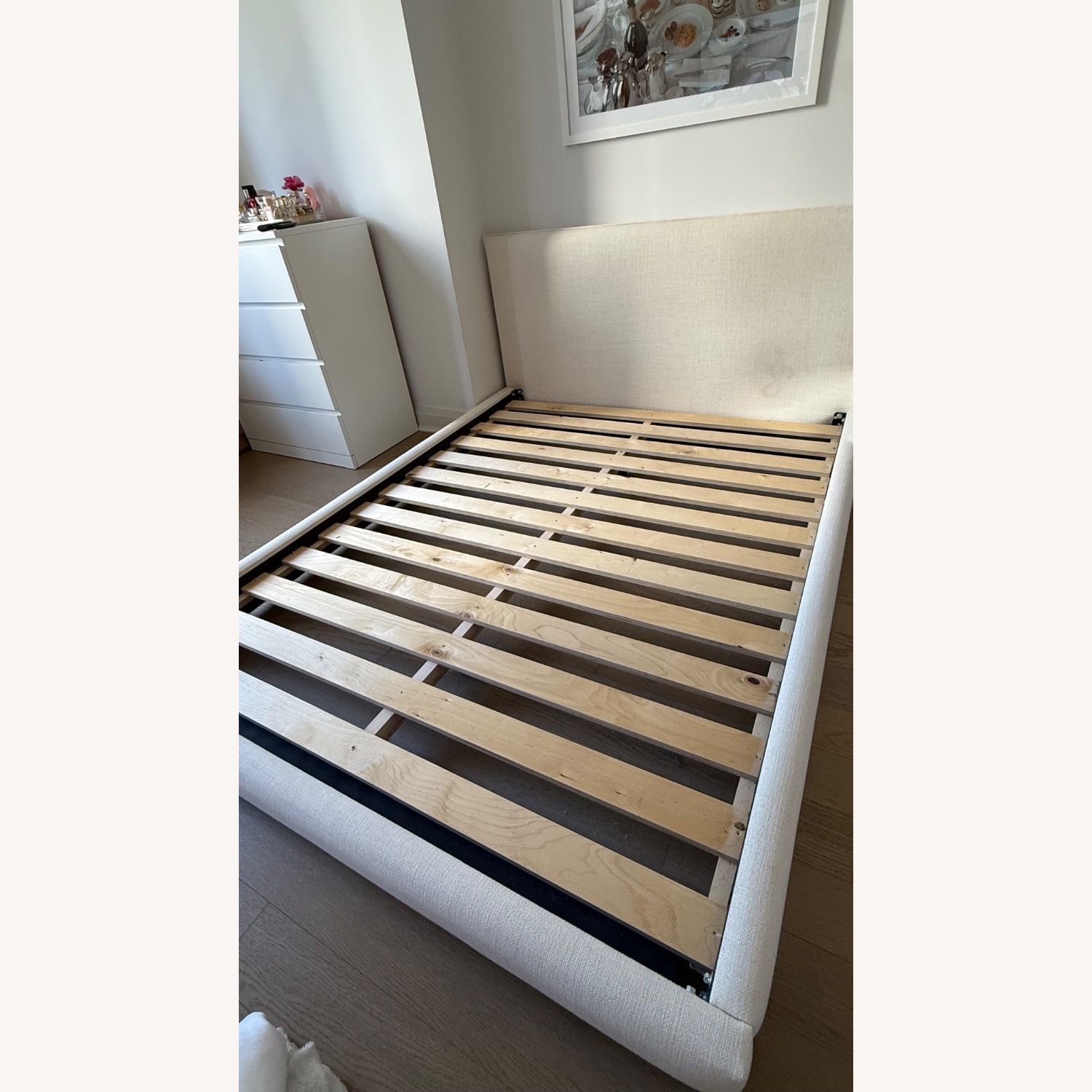CB2 Natural Fabric Queen Bed - image-5