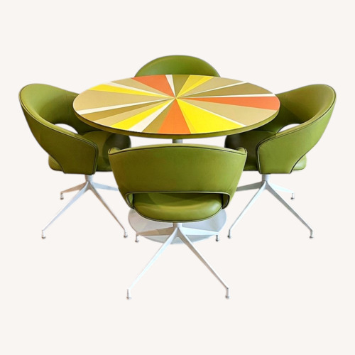 Used Peter Pepper Pinwheel Table + 4  Chairs for sale on AptDeco