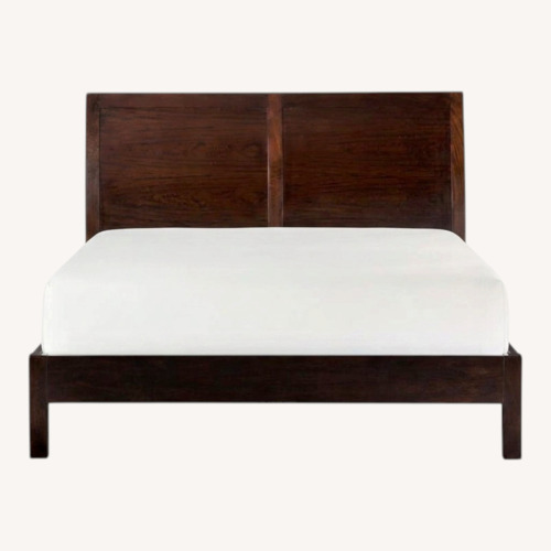 Used Crate & Barrel Dawson Dark Brown Wood King Bed for sale on AptDeco