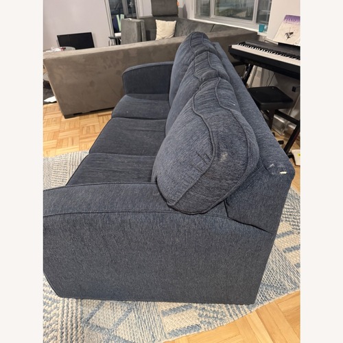 Used Raymour & Flanigan Blue Fabric Sleeper Sofa for sale on AptDeco