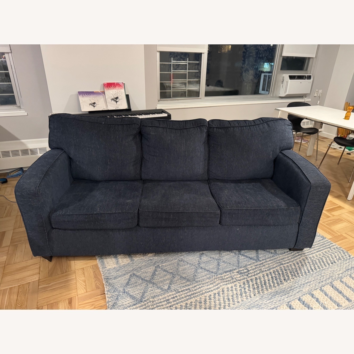 Raymour & Flanigan Blue Fabric Sleeper Sofa - image-2
