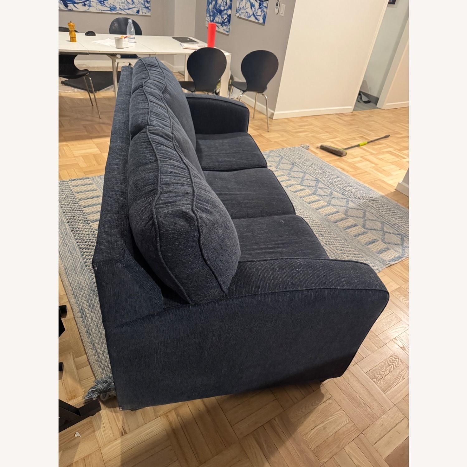 Raymour & Flanigan Blue Fabric Sleeper Sofa - image-3