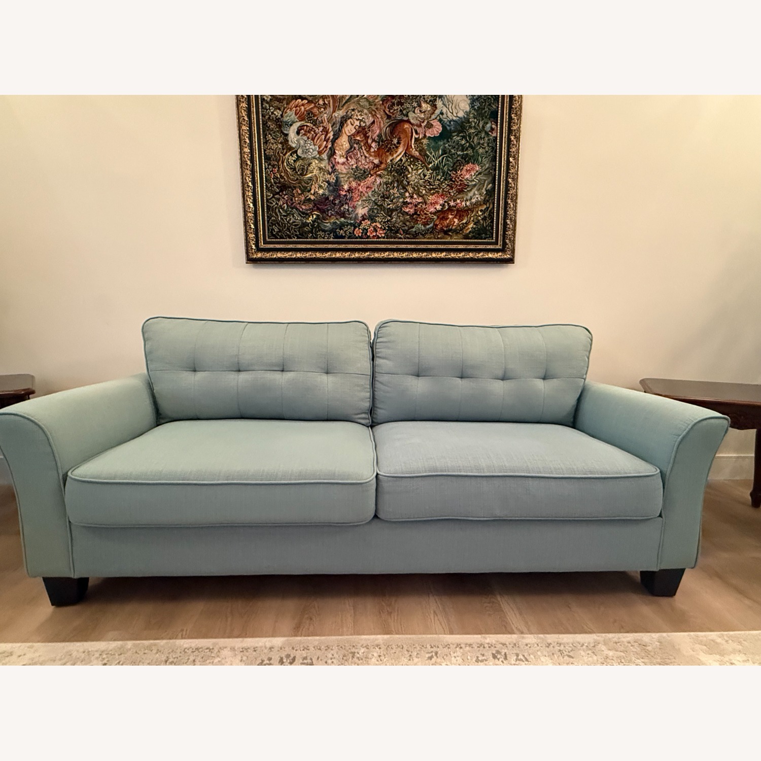 Green Fabric 3+ Seater Sofa - image-1