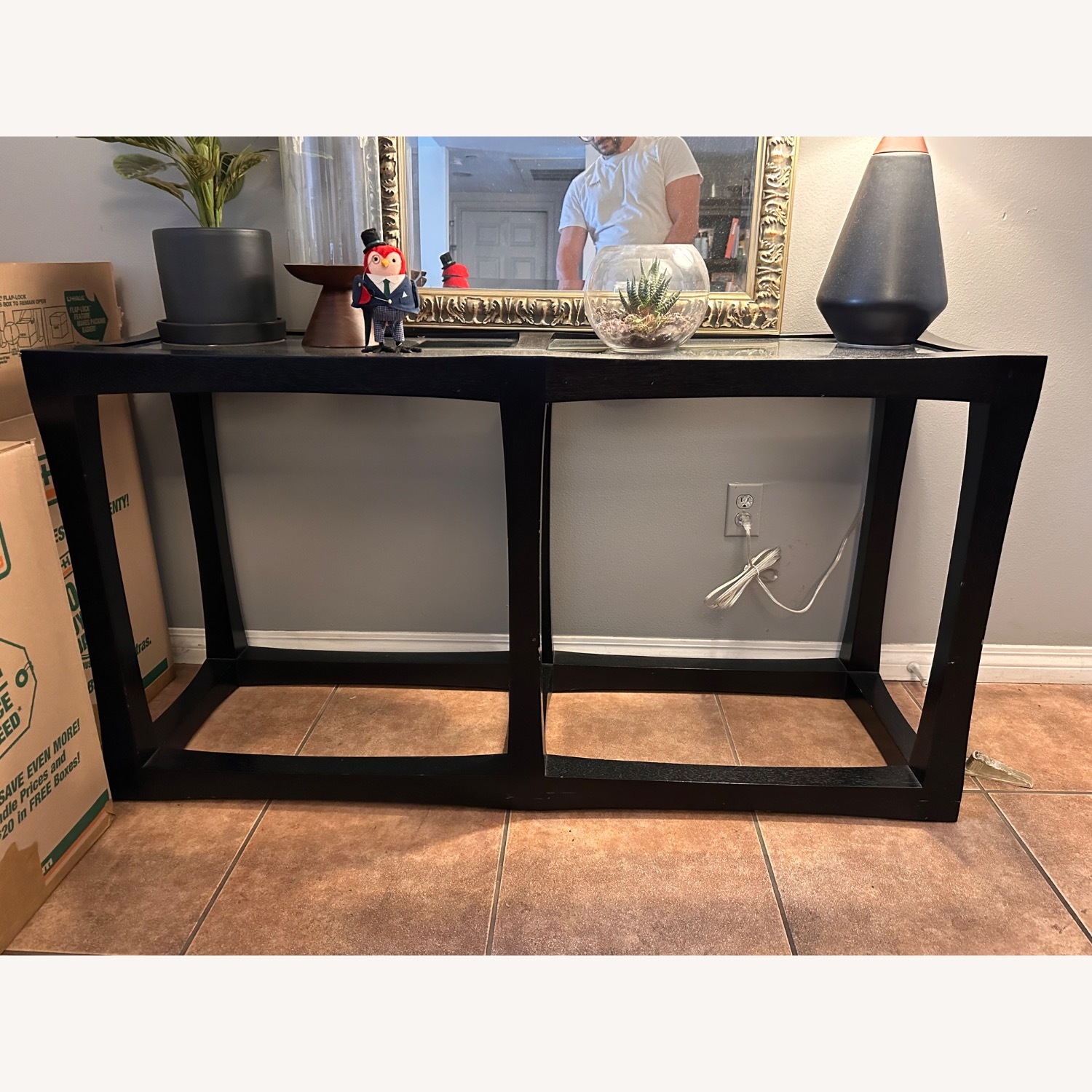 Pottery Barn Dark Brown Wood Side Table - image-2