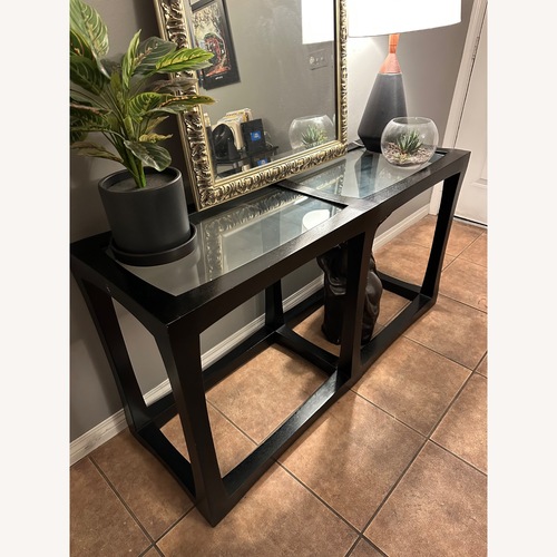 Used Pottery Barn Dark Brown Wood Side Table for sale on AptDeco