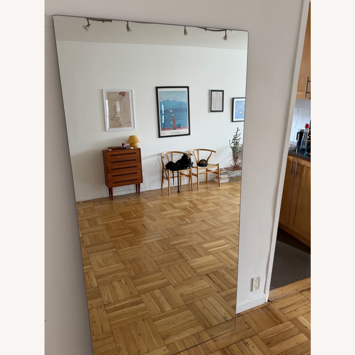 Pottery Barn Rienne Glass Floor Mirror - image-3