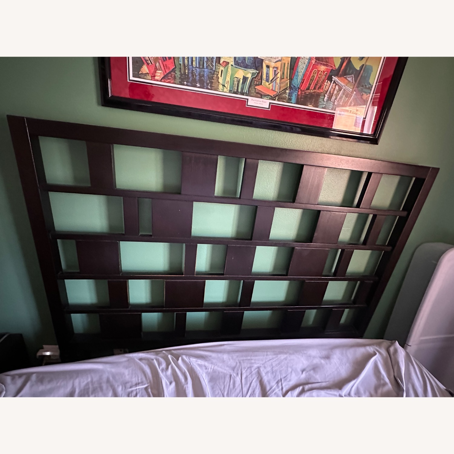 West Elm Dark Brown Wood Headboard - image-2