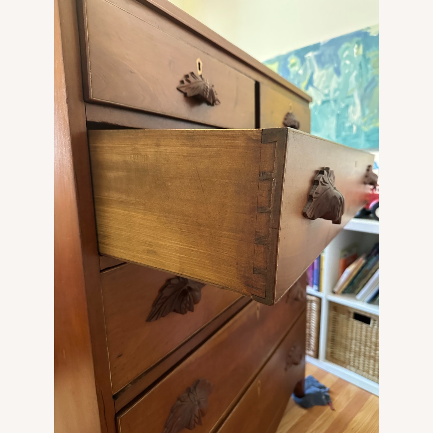 Vintage/Antique Dark Brown Wood Dresser - image-3
