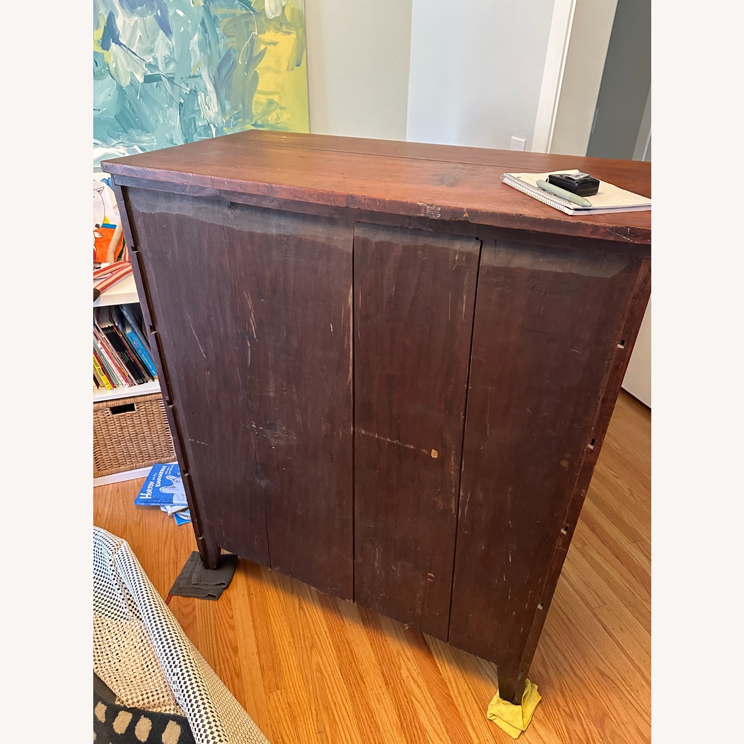 Vintage/Antique Dark Brown Wood Dresser - image-2