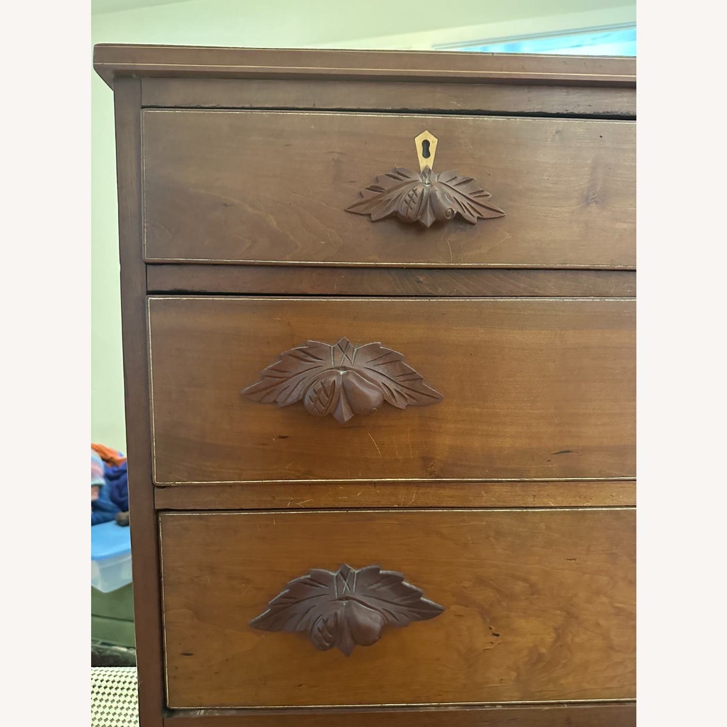 Vintage/Antique Dark Brown Wood Dresser - image-4