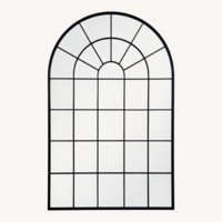 Amazon Deanurs Arched Black Windowpane Mirror