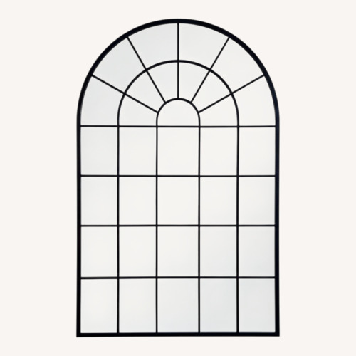 Used Amazon Deanurs Arched Black Windowpane Mirror for sale on AptDeco