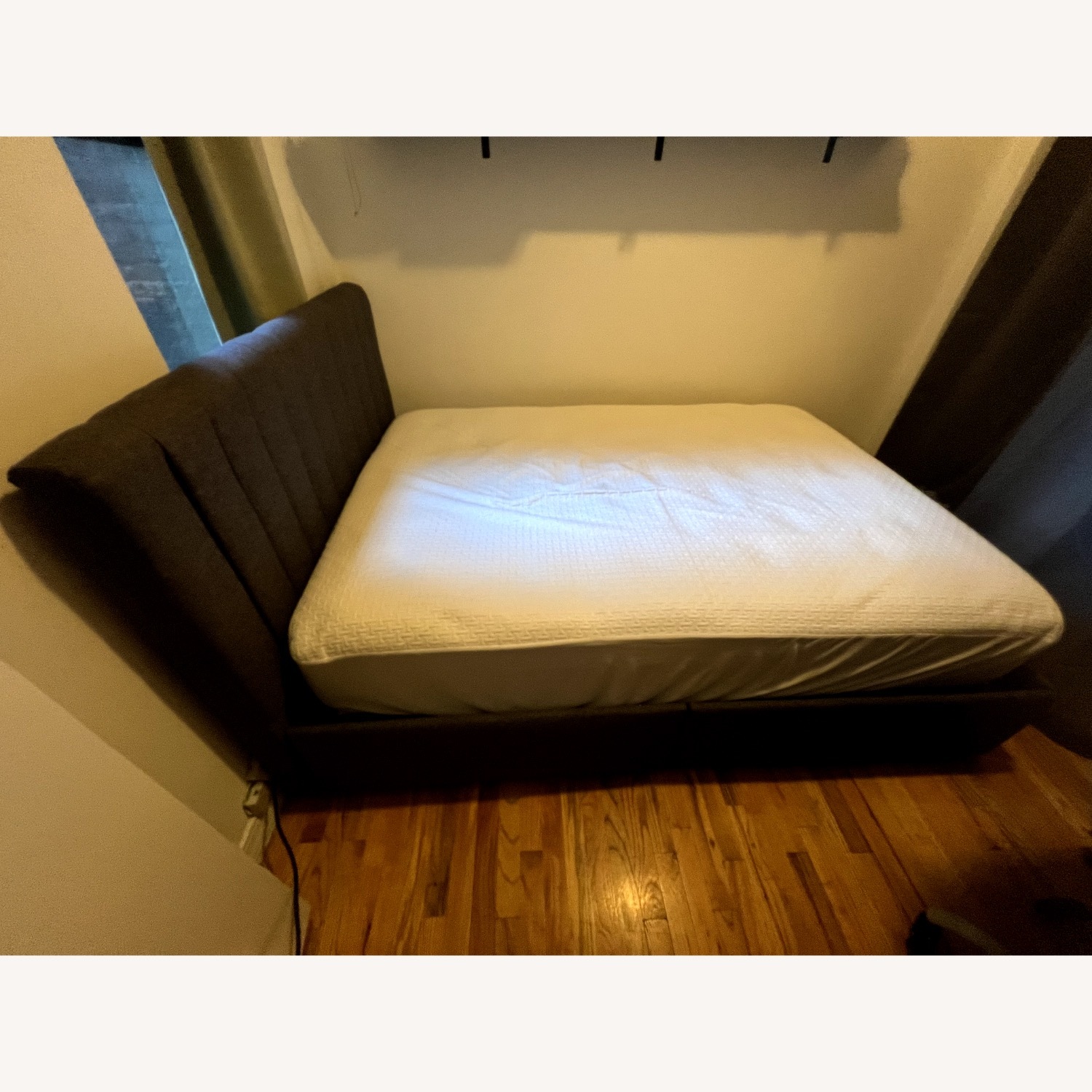 Wayfair Dark Gray Fabric Full Bed with Storage - image-1