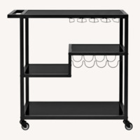 Black Glass Bar Cart