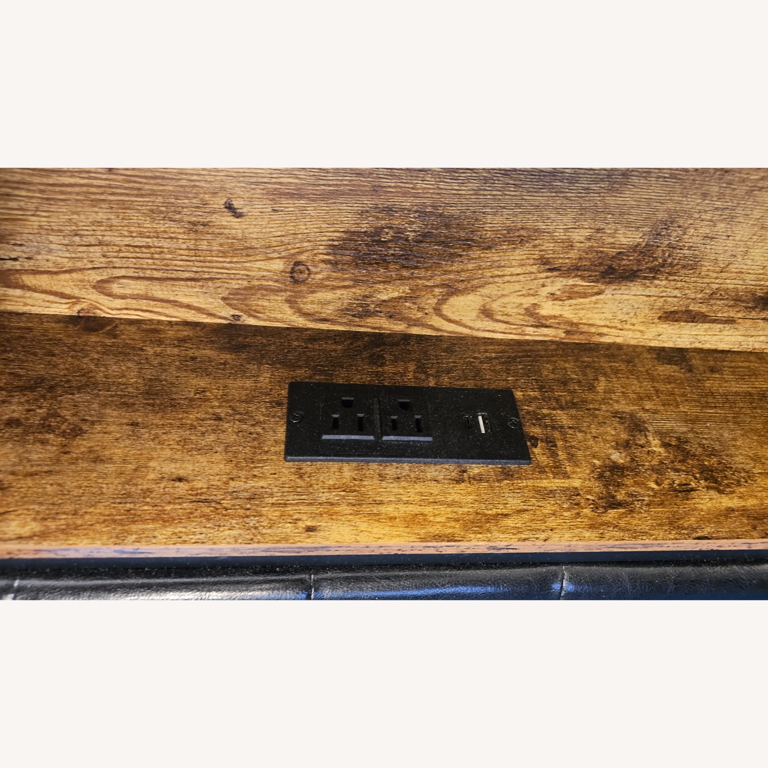 Vintage/Antique Dark Brown Wood King Bed - image-3