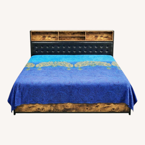 Used Vintage/Antique Dark Brown Wood King Bed for sale on AptDeco