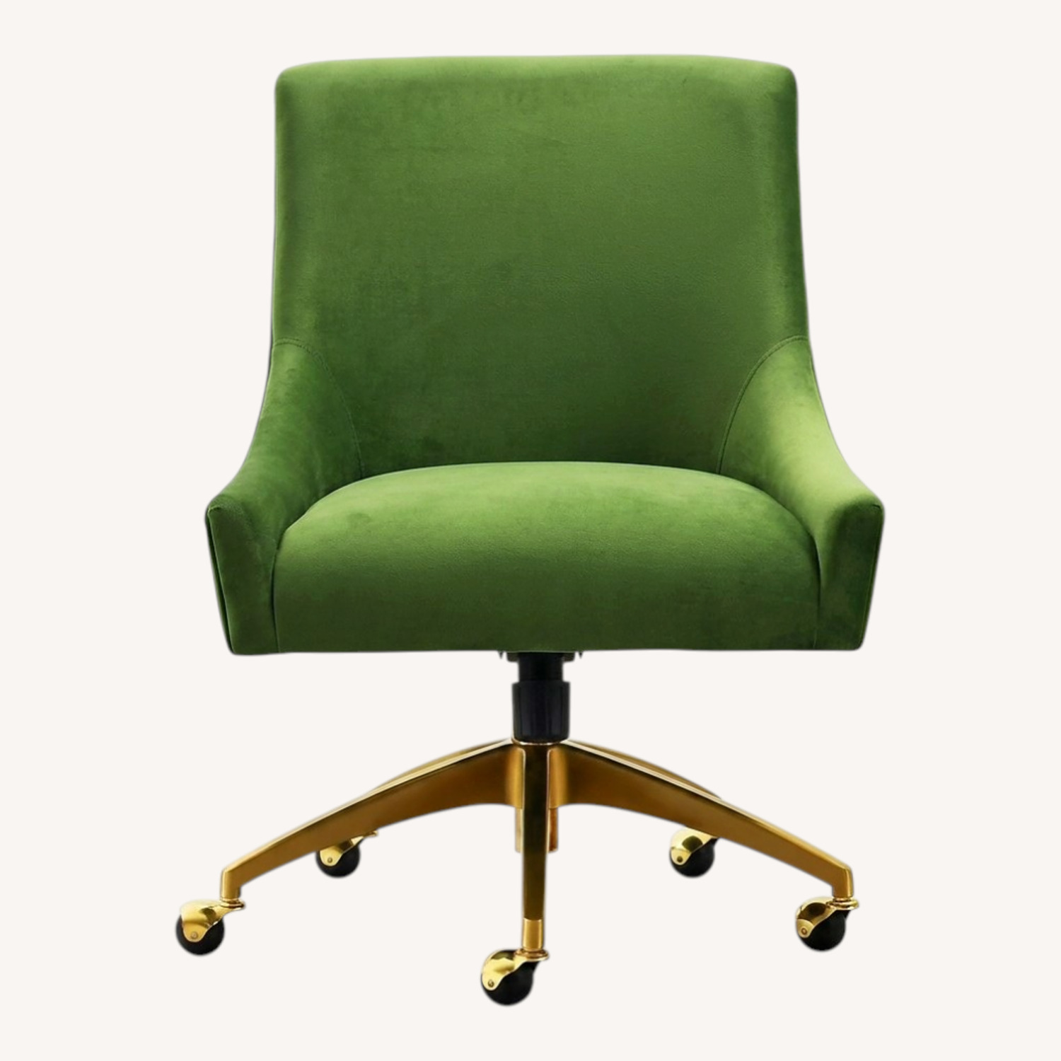 TOV Furniture Beatrix Green Velvet Office Chair - image-0