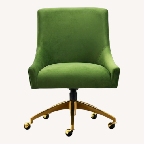 Used TOV Furniture Beatrix Green Velvet Office Chair for sale on AptDeco