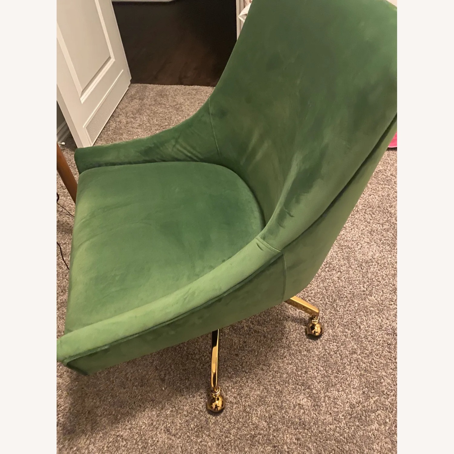 TOV Furniture Beatrix Green Velvet Office Chair - image-7