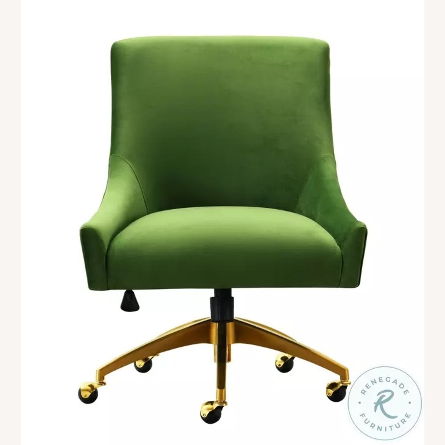 TOV Furniture Beatrix Green Velvet Office Chair - image-4