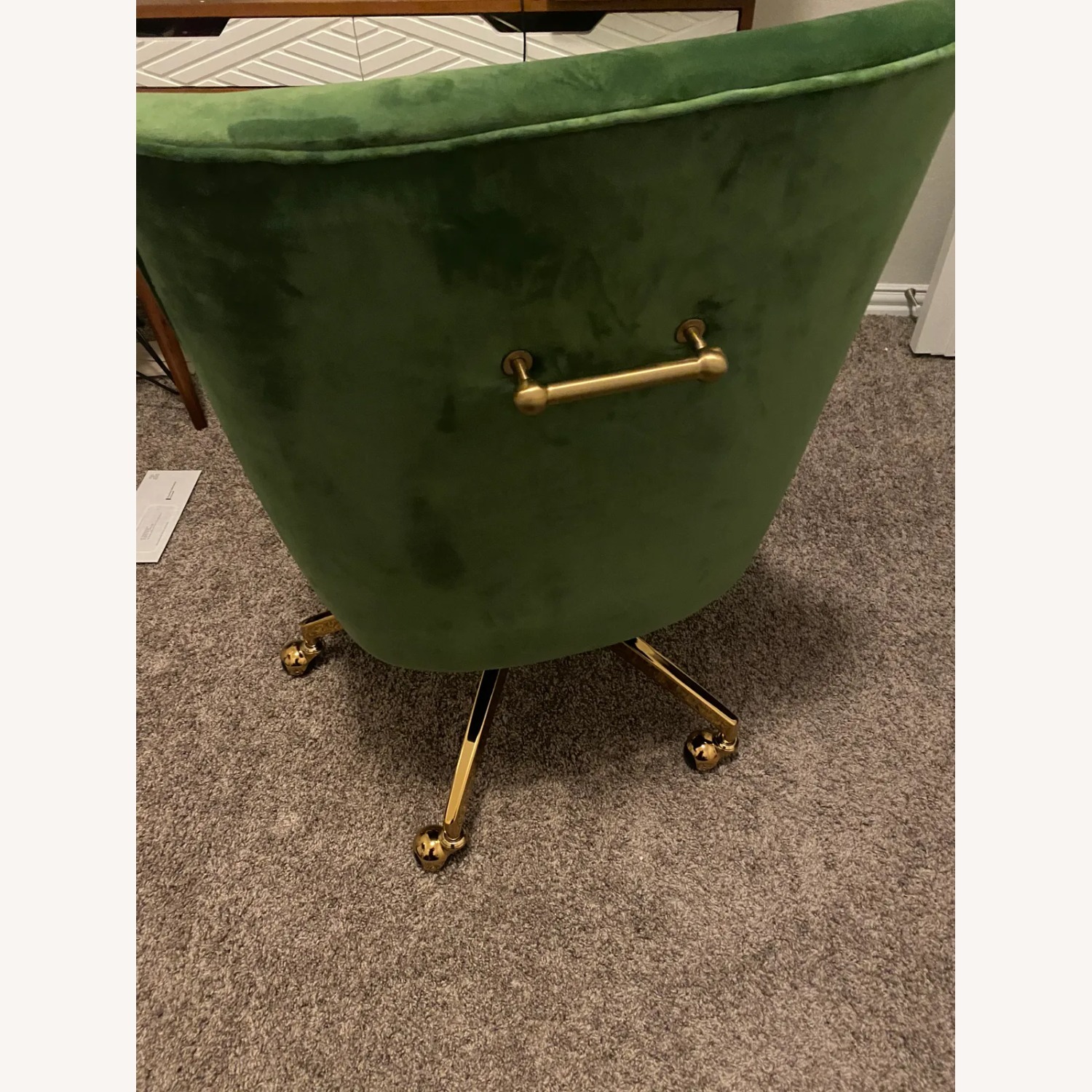 TOV Furniture Beatrix Green Velvet Office Chair - image-8