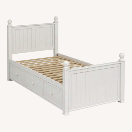 Used PB Teen Catalina White Twin Storage Bed for sale on AptDeco