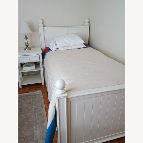 Used PB Teen Catalina White Twin Storage Bed for sale on AptDeco