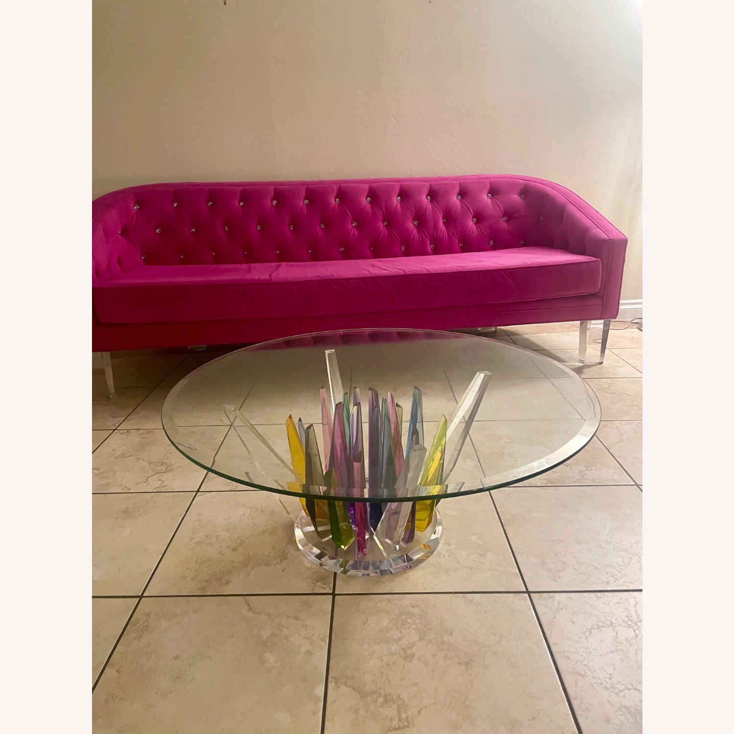 Rainbow Acrylic Coffee Table - image-4