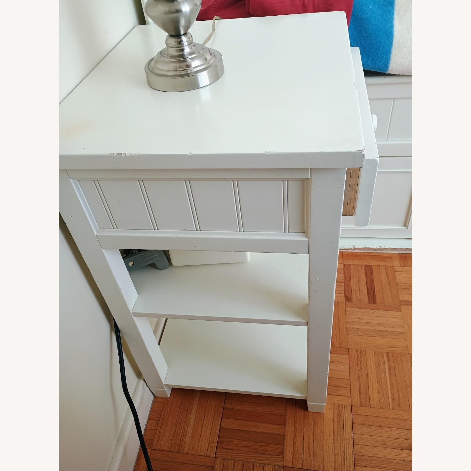 Pottery Barn Teen White Side smart Table - image-3