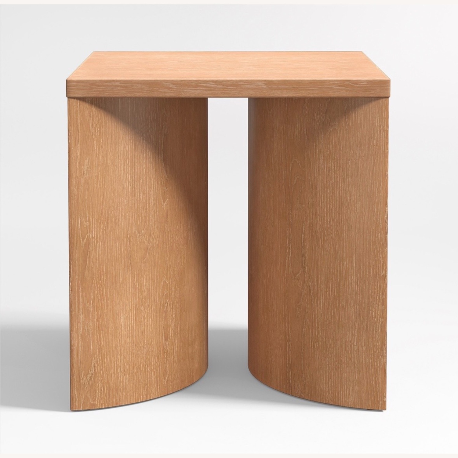 Crate & Barrel Virage Light Brown Wood Side Table - image-2