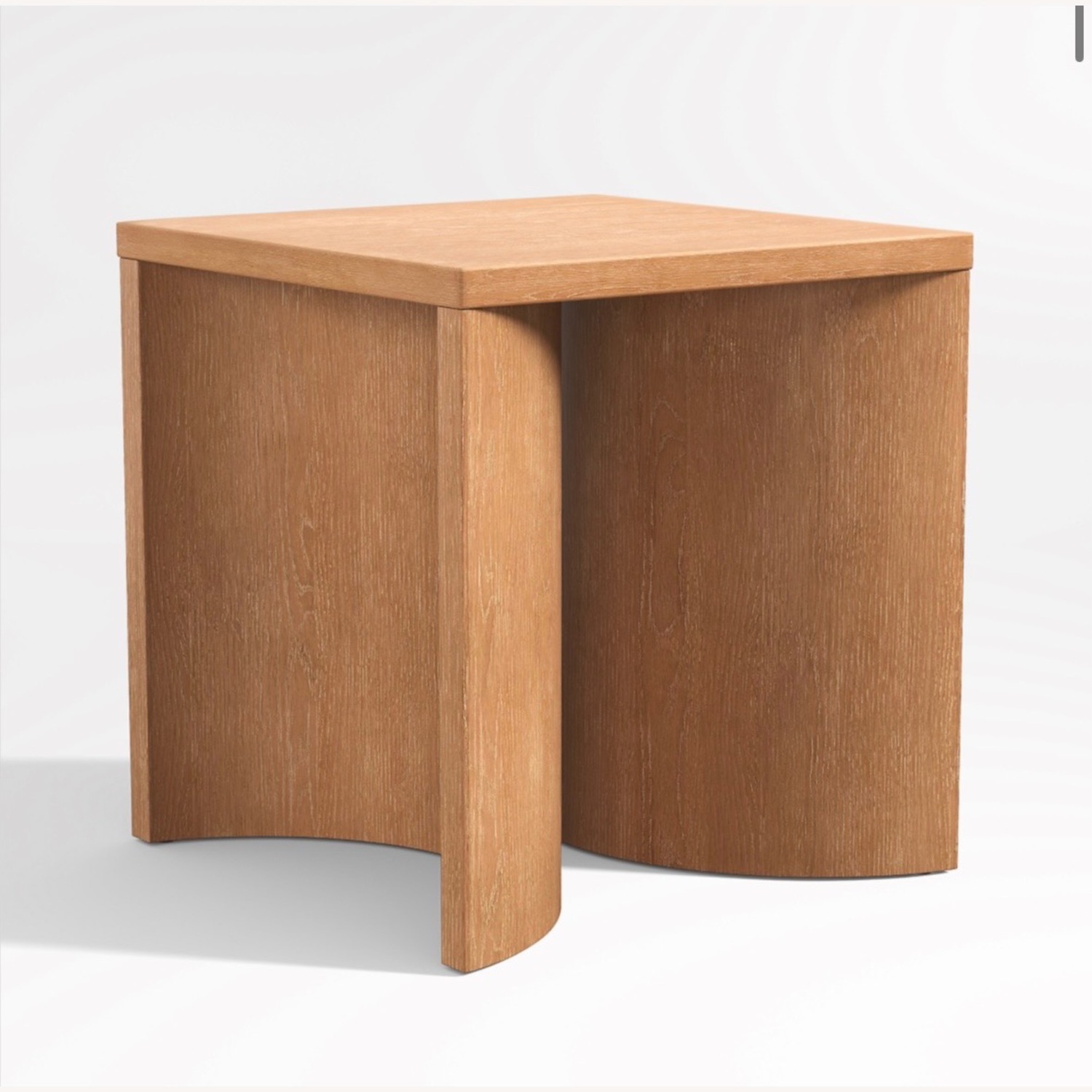 Crate & Barrel Virage Light Brown Wood Side Table - image-1
