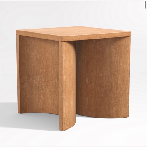 Used Crate & Barrel Virage Light Brown Wood Side Table for sale on AptDeco