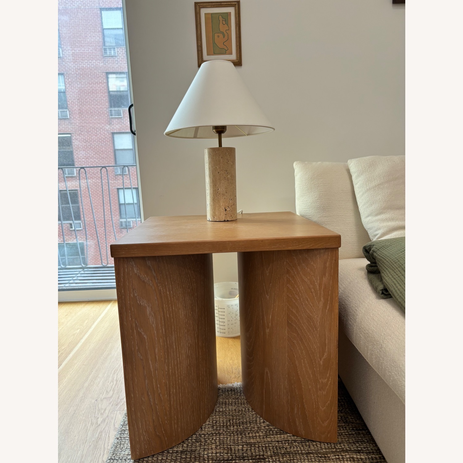 Crate & Barrel Virage Light Brown Wood Side Table - image-4