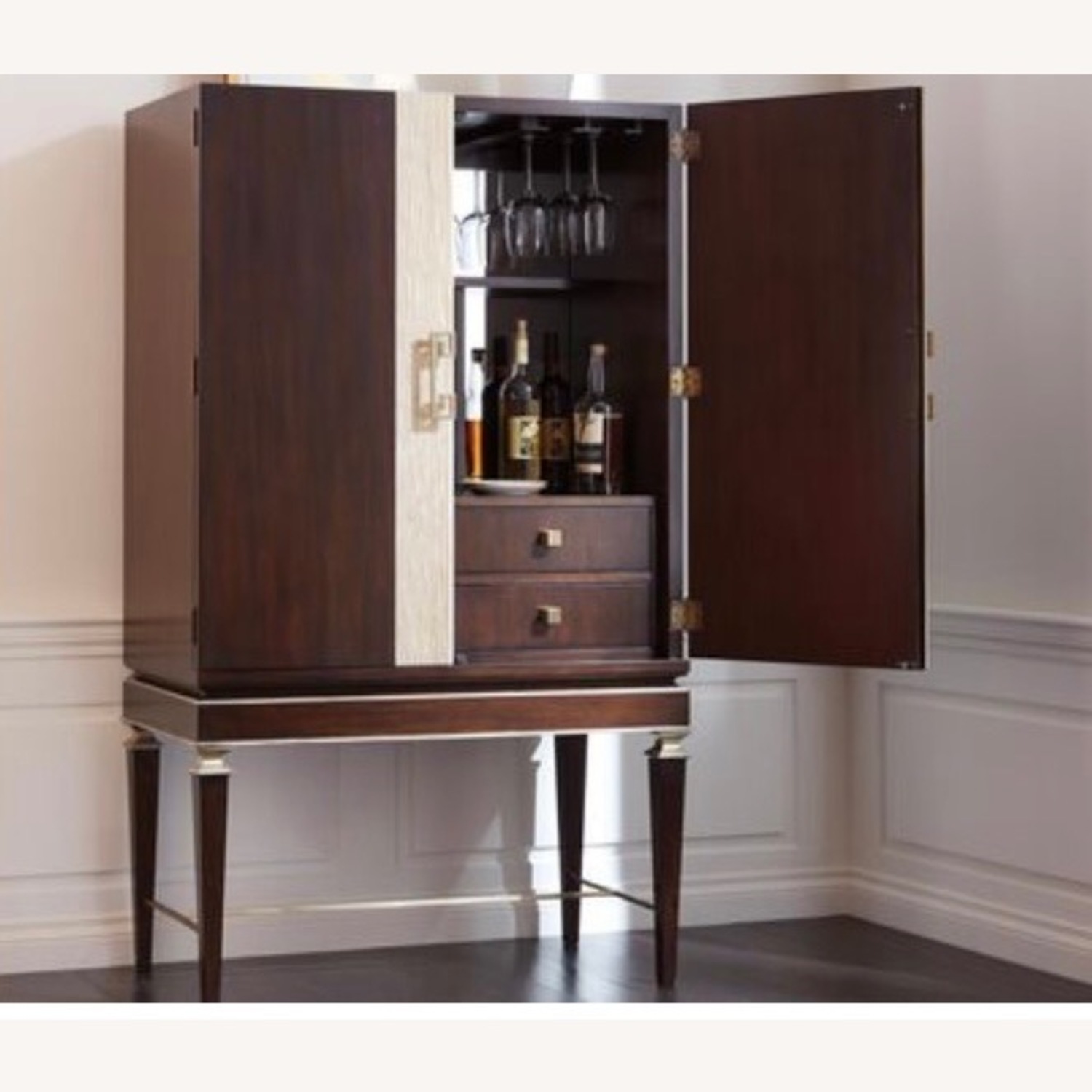 Ethan Allen Dark Brown Evansview Bar Cabinet - image-3