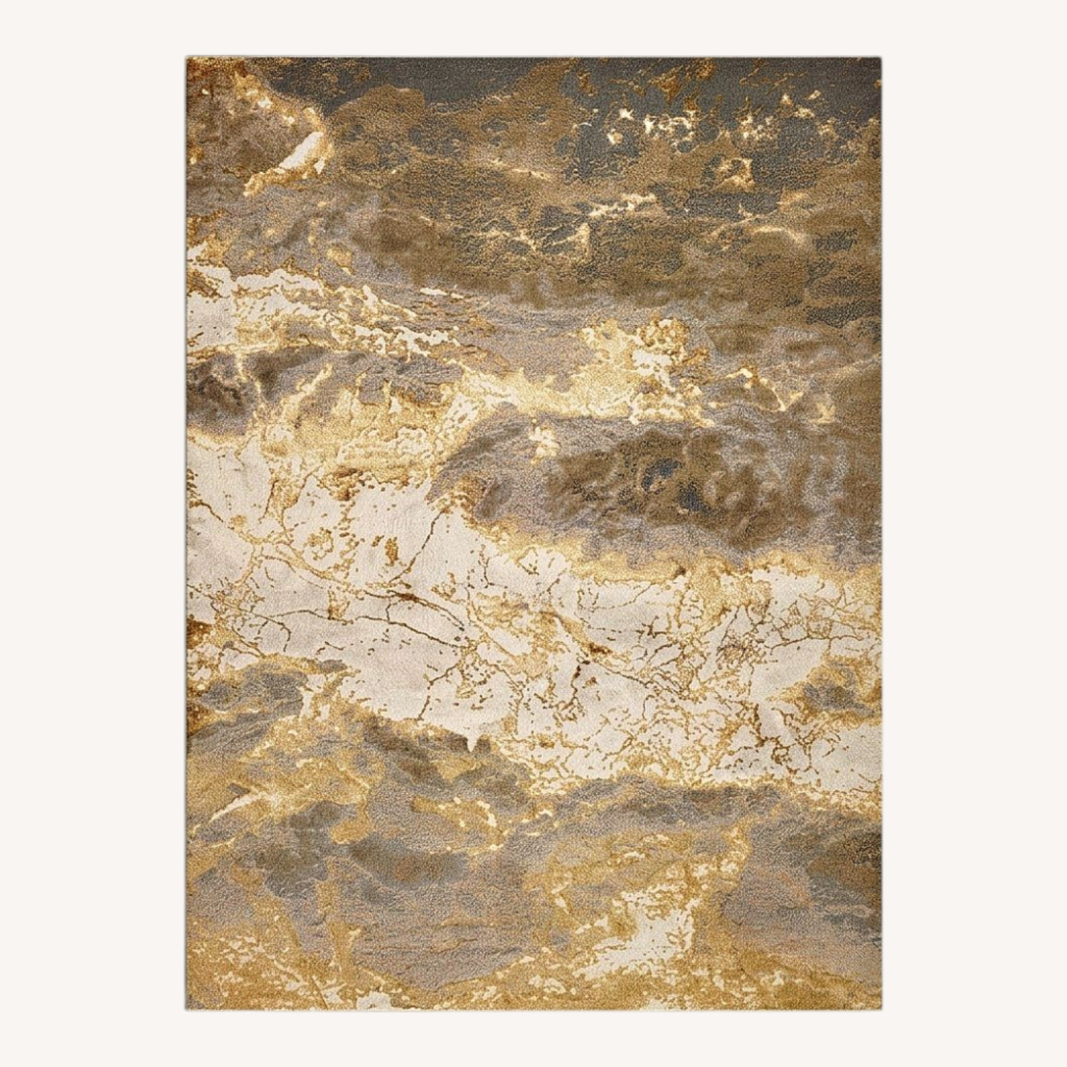 Wayfair Steelside Kari Gray/Gold Indoor Area Rug 6' x 9' - image-0